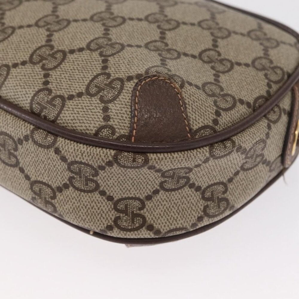 Authentic GUCCI GG Supreme Web Sherry Line Bag PVC Beige Gold 156 02 066 - Picture 3 of 16